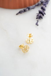 Heliophilia Silver Pendientes de Plata de Ley 925 con Baño de Oro y Circón